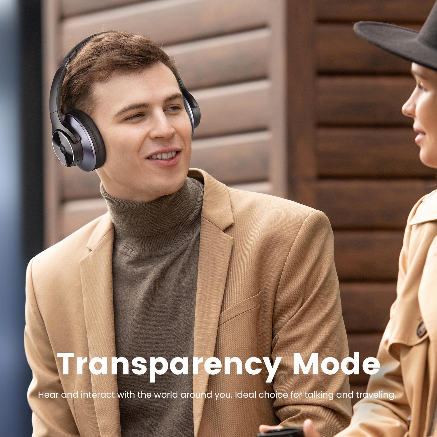 Oneodio A10 Hybrid Active Noise Cancelling Headphones Bluetooth With Hi-Res Audio Over Ear Wireless Headset ANC With Microphone. 