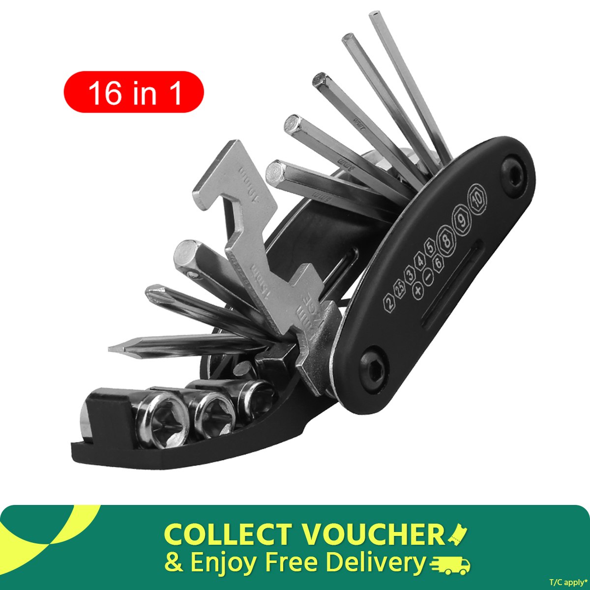Bike Repair Tool Kit 16 in 1  Portable Socket Multipurpose Wrench Bicycle Multi Tool - সাইকেল
