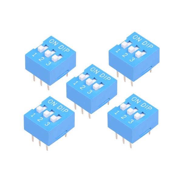 3Pcs- DIP 3 Position DIP Switches 3 Position 2.54mm Pitch Horizontal DIP Switch Three Positions Piano Type Dial DIP Slide Switch For Electronics Circuit PCB. 