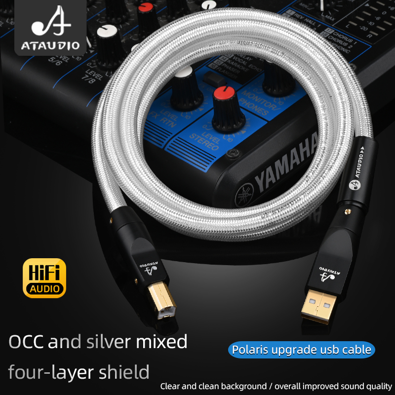ATAUDIO Hifi USB Cable DAC A-B C-B C-C Digital AB Audio A to B high-end Type A to Type B Hifi usb otg typec Cable. 