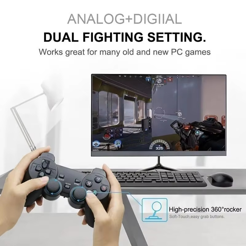 2Pcs/Lot 2.4Ghz Wireless Control Gamepad Video Game Stick Console Controller Joystick For Android TV PC BOX GAME BOX. 