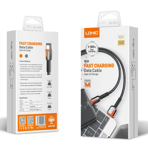 LDNIO LS591 Nylon Braided Ultra Strong Fast Charge And Sync Type C Cable - 1M