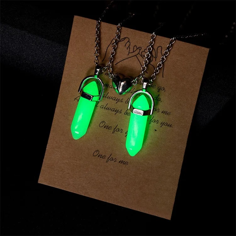 2PCS Magnetic Couple Matching Necklace 100 Languages I Love You Projection Sun Moon Heart Shape Magnet Paired Pendant Lover Gift