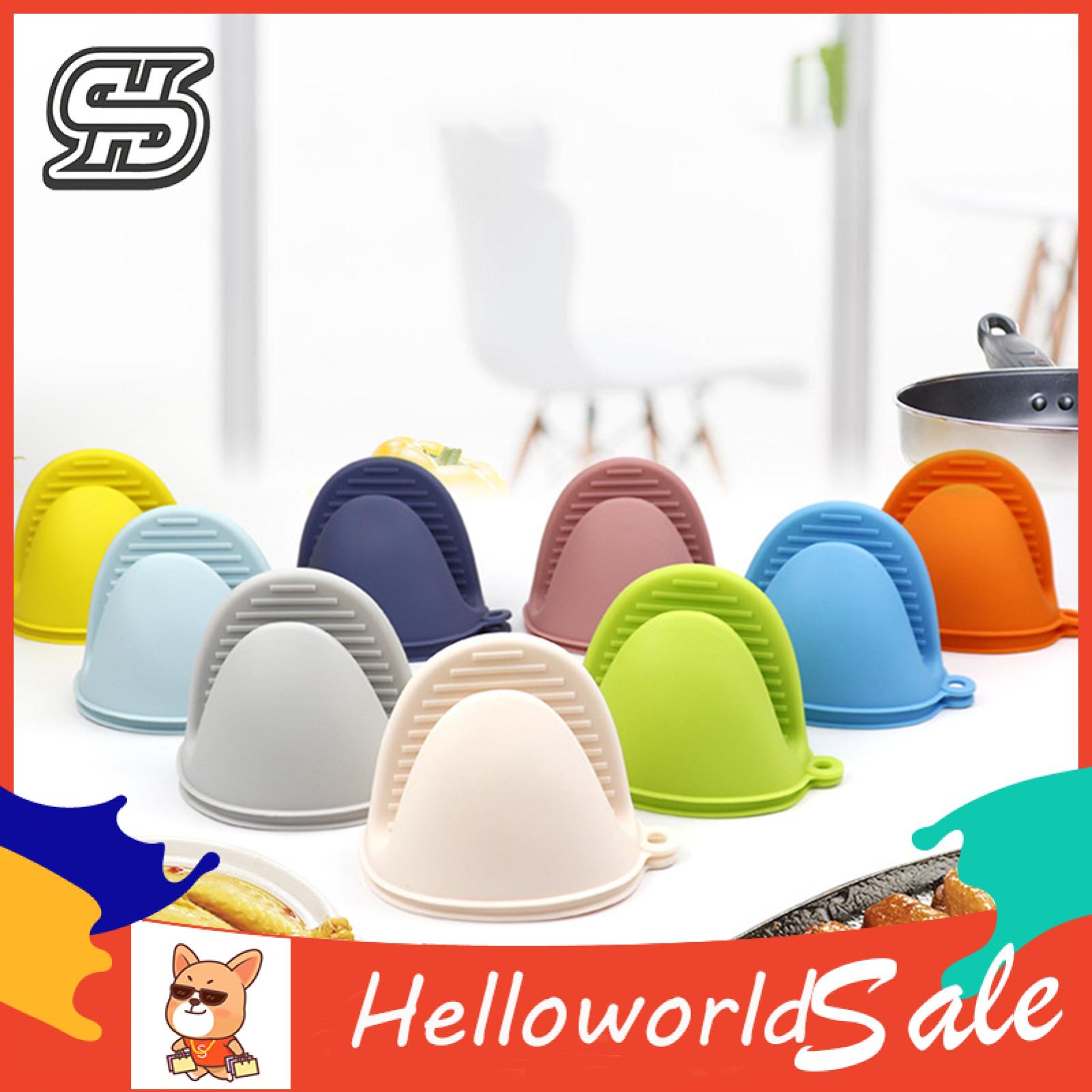 HelloWorld Oven Mitten Durable Microwave Oven Baking Hand Finger Mitt Clip
