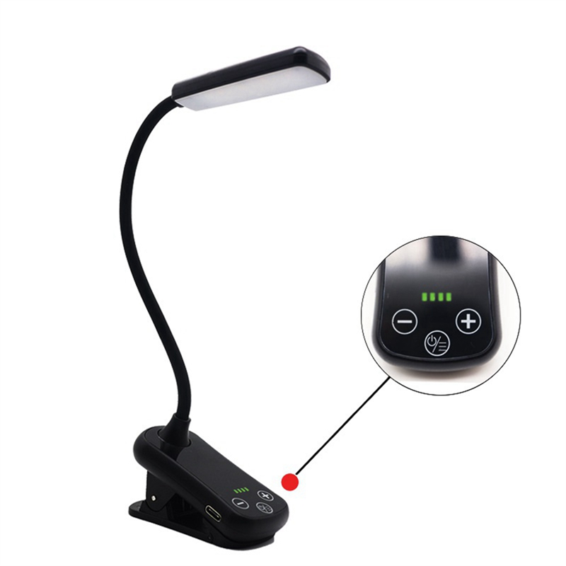 LED Clip on Book Light Portable Reading Light Book Lamp 3 Colors 8 Brightness USB Rechargeable Light Mini Desk Lamp. 