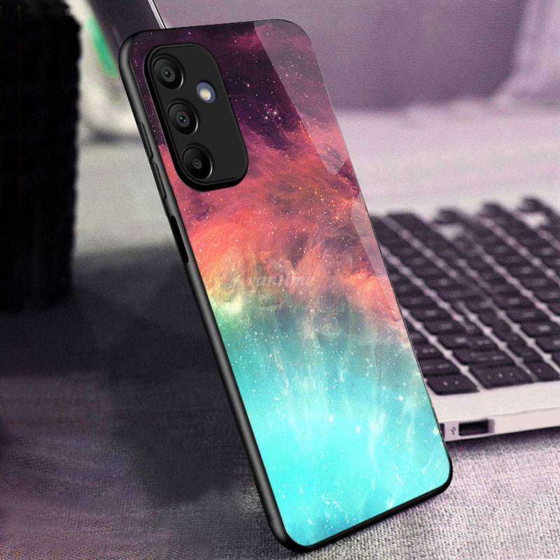 Vantime for Samsung Galaxy A15 4G 5g hard glass back phone case
