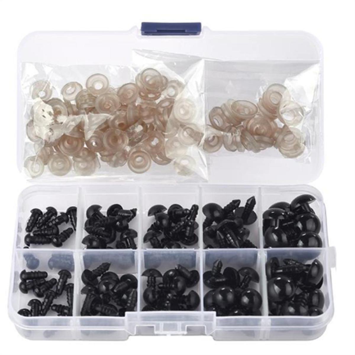 500Pcs DIY Doll Eyes Black Plastic Doll Eyes Crafts Safety Doll Eyes For Teddy Bear Soft Animal Doll