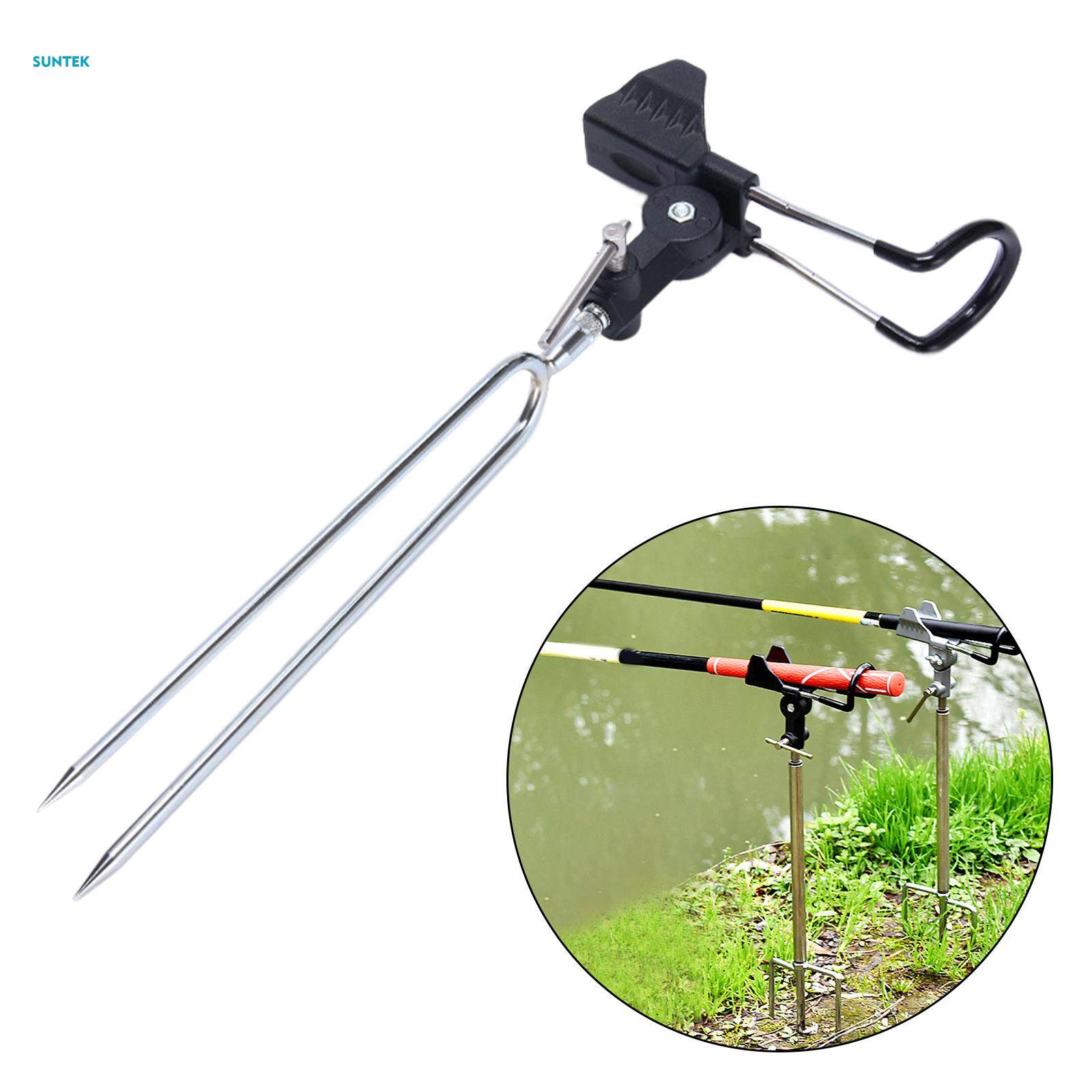 Stainless Steel Fishing Rod Holder Ground Support Stand 360 Degree