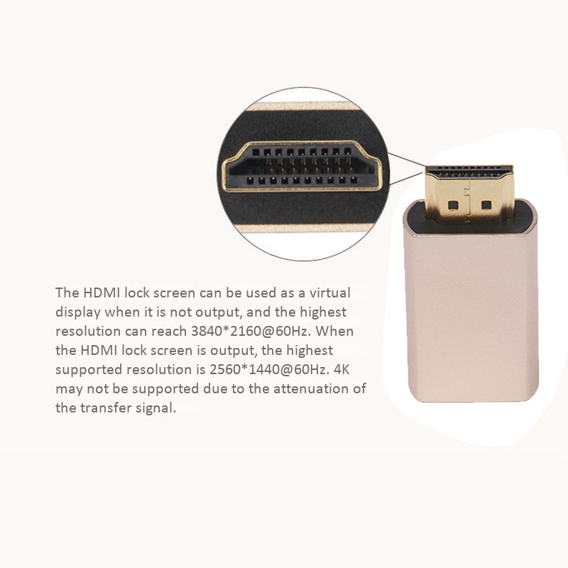 HDMI Lock Screen Signal Holder KVM HDMI2.0 Virtual Adapter EDID DDC Dummy Plug for HDMI Display Emulator Up to 3840X2160. 