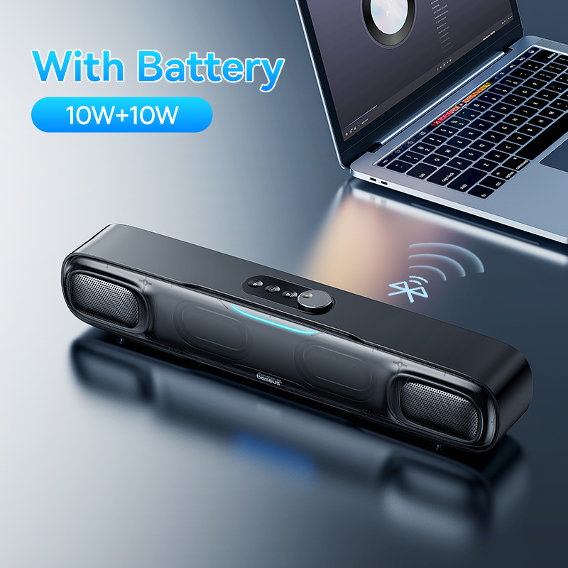 Baseus DS10 Portable Soundbar Speaker Bluetooth 5.3 4-Unit Driver Audio 3D Soundscape Surround Mini SubwooferSound Box for Lapto. 