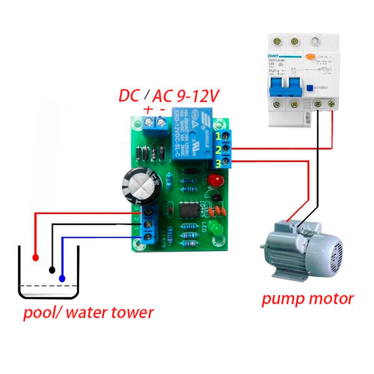 Liquid Level Controller Module Water Level Detection Sensor Controller Board 9V 12V AC DC High Current Relay Control Pump