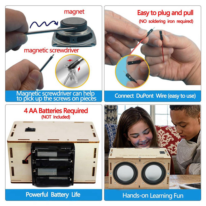 5set DIY Bluetooth Speaker Box Kit Electronic Sound Amplifier Builds Your Own Portable Wood Case Bluetooth Speaker Sound. 