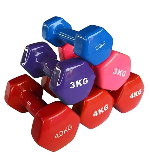 Premium Quality 4kg Vinyl Dumbbell 2 pcs ( 4 color available ) – Sports & Fitness