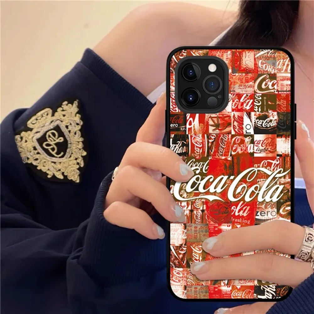 C-coca-cola Phone Case For IPhone 15 8 7 6 6S Plus X SE 2020 XR XS 14 11 12 13 Mini Pro Max Mobile Case. 