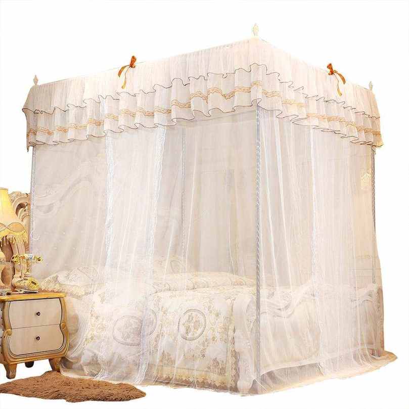 Luxury Princess 4 Corner Post Bed Canopy Mosquito Net Curtain Netting Bedroom. 