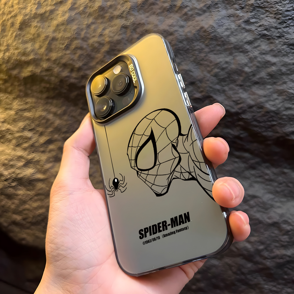Marvel Spider-Man Phone Case for Oppo A94 A78 A74 A58 A57 A38 A17 Reno 10 8 7 6 T Z Pro Plus 4G 5G Matte Colorful Silver Cover