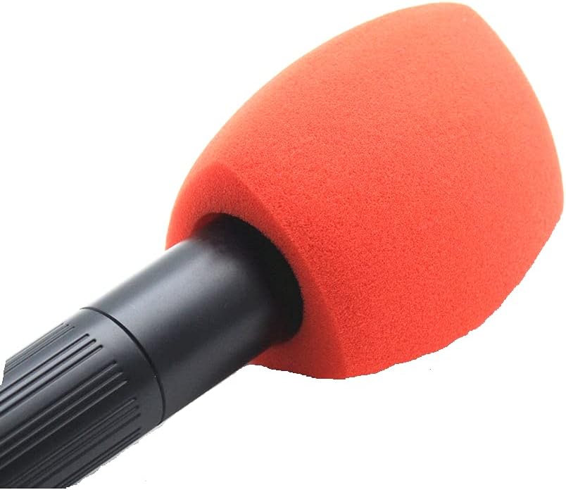 Foam Mic Cover Handheld Microphone Windscreen Large Mic Foam Windshields Pop Filters for Handheld Microphone Interview Microphones (Red). 