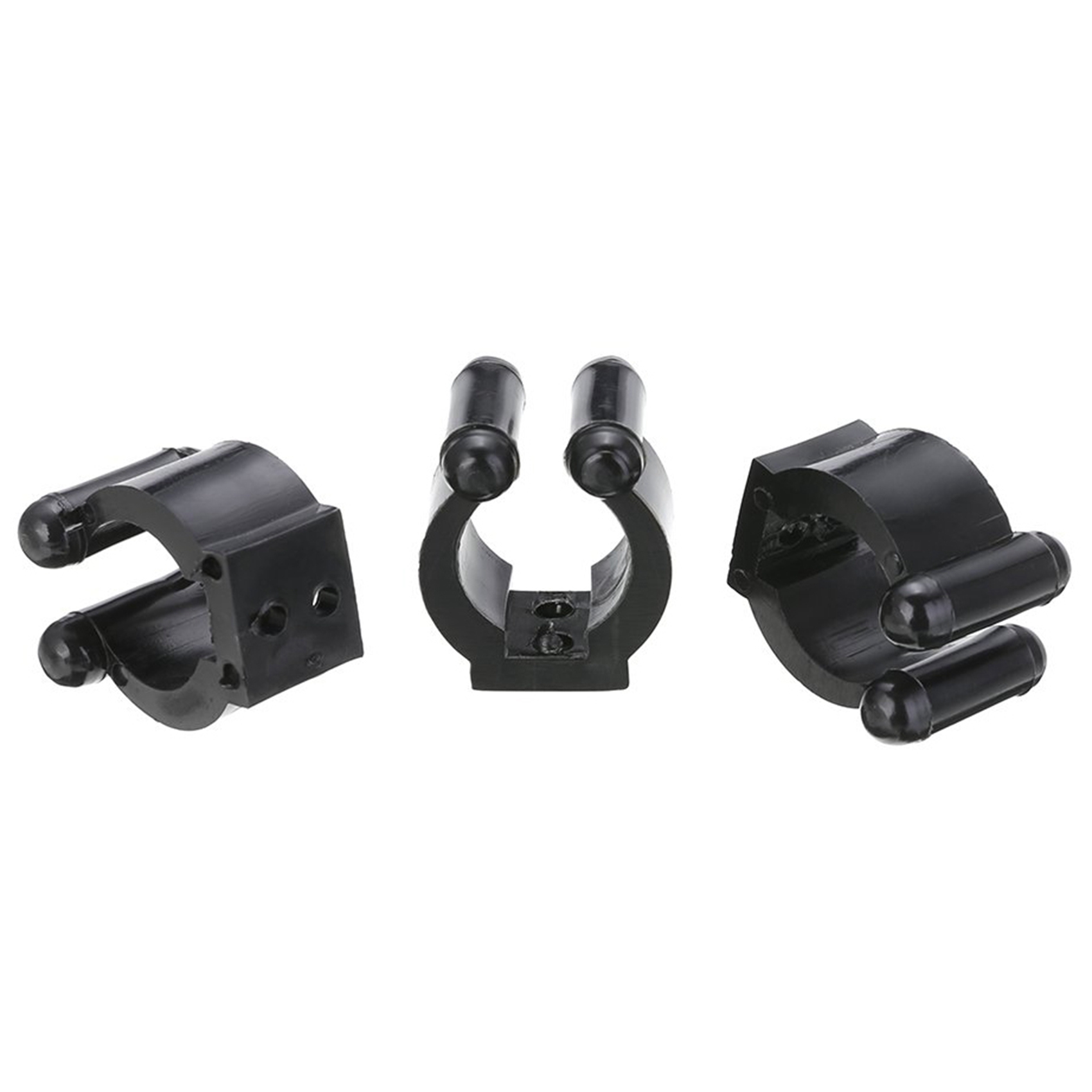 60 Pcs Fishing Pole Rod Holder Clips Black 16mm Inside Dia Fishing