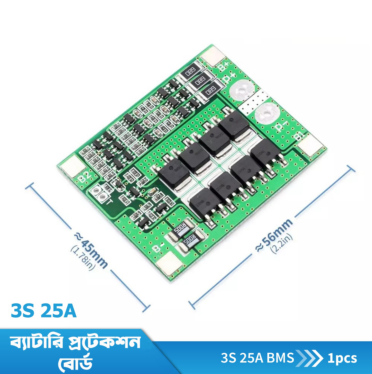 Upgrade 3S 25A BMS 11.1V 12.6V 18650 Lithium Battery Protection Circuit Board with Balanced Charging System - Enhanced Battery Management
