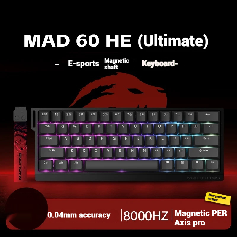 Madlions Mad60/68 He Magnetic Switch Mechanical Keyboard Wired Hot Swappable Rgb 8k 60% Matched Gaming Keyboard Pc Accessories. 