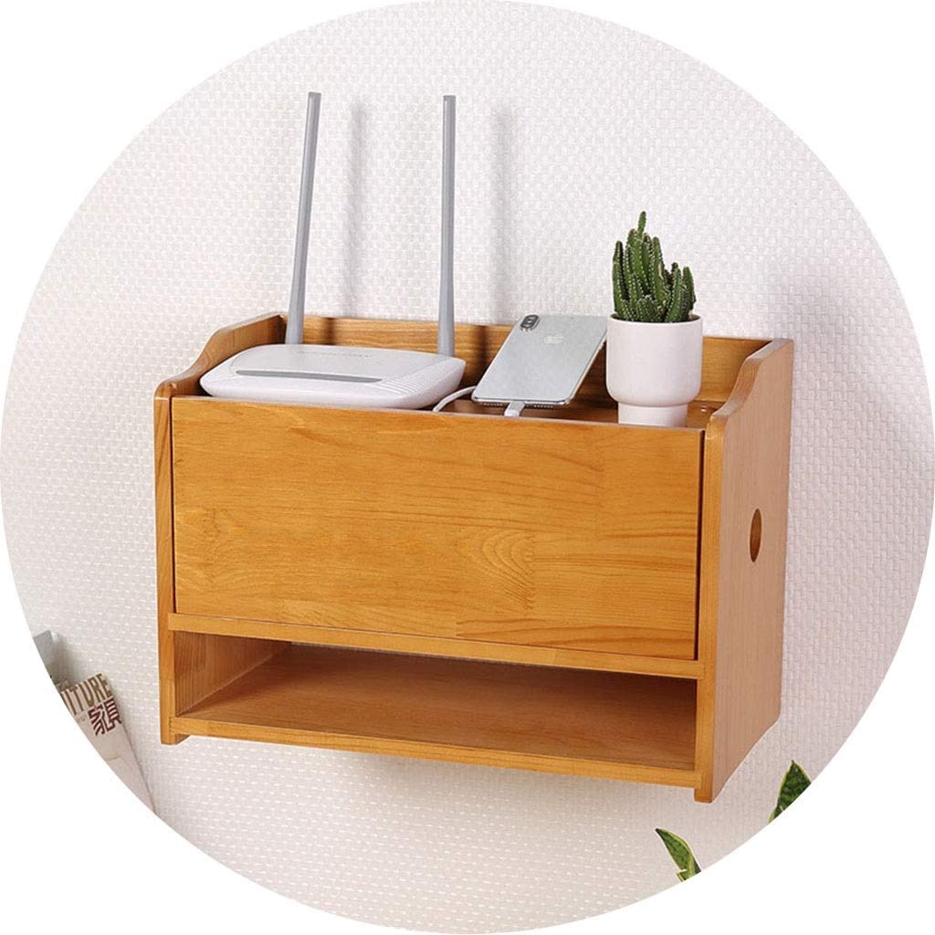 Wall shelf floating TV cabinet Top Box Router Sky Box set wire shelf finishing box shelf for routers, remote controls, TV stand, WiFi, multimedia she. 