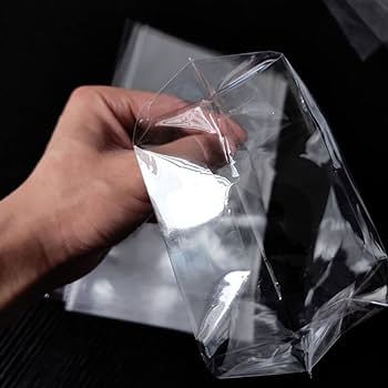 (12" x 16") 50 pcs crystal cellophane poly bag for packaging material with adhesive. 
