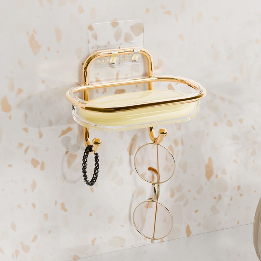 Portable Single/Double Layers Wall Mounted Soap Holder Punch-Free Waterproof Soap Storage Tray Drainage Detachable Soap Dish Bathroom Accessories