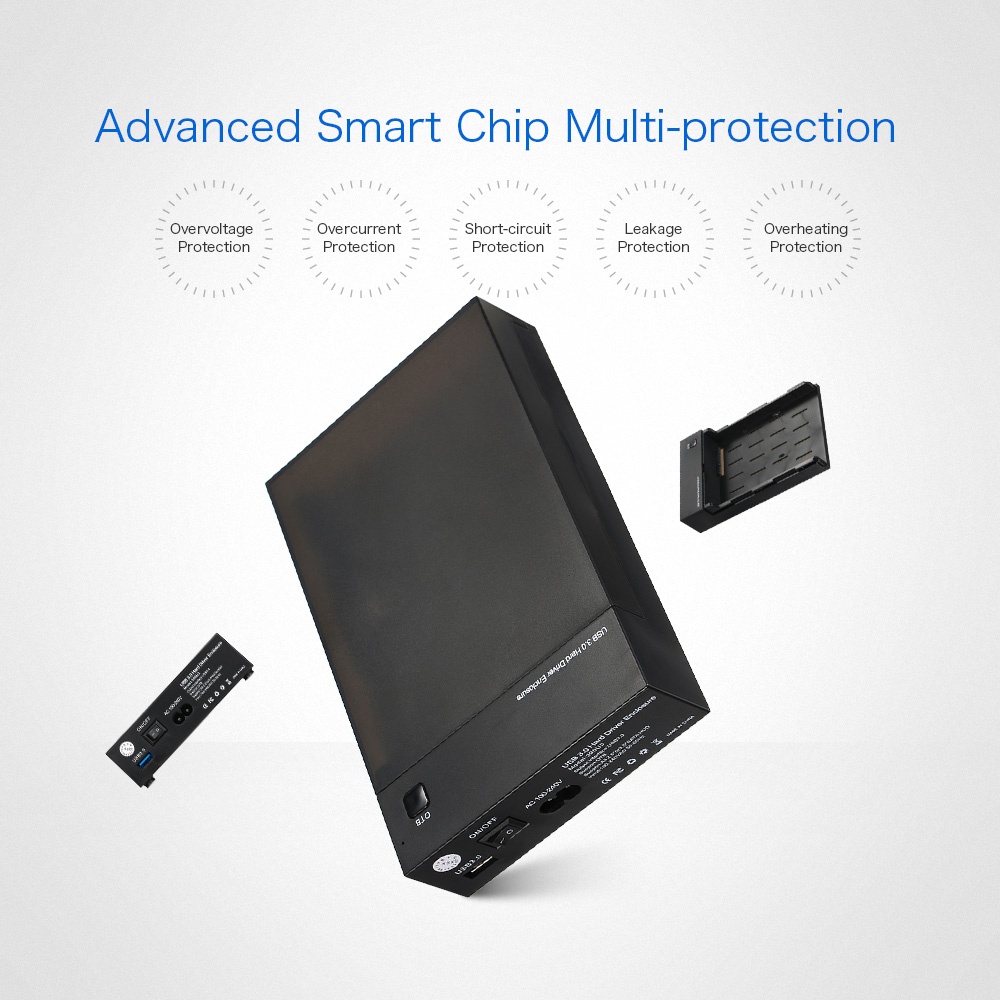 HXSJ USB 3.0 2.5 3.5 SATA HDD Enclosure Portable SSD HDD Case Support UASP OTB One Touch Backup. 