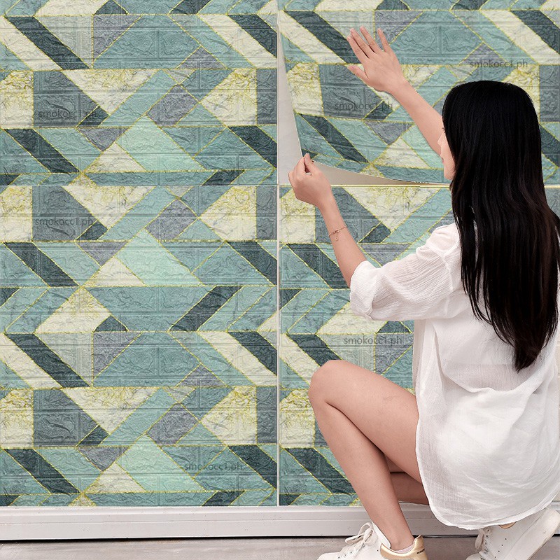 12Pcs 35*30cm High Quality 3D Foam Wall Panel Brick Retro Wallpaper Ceiling Self Adhesive Wallpanel Background Home Decoration. 