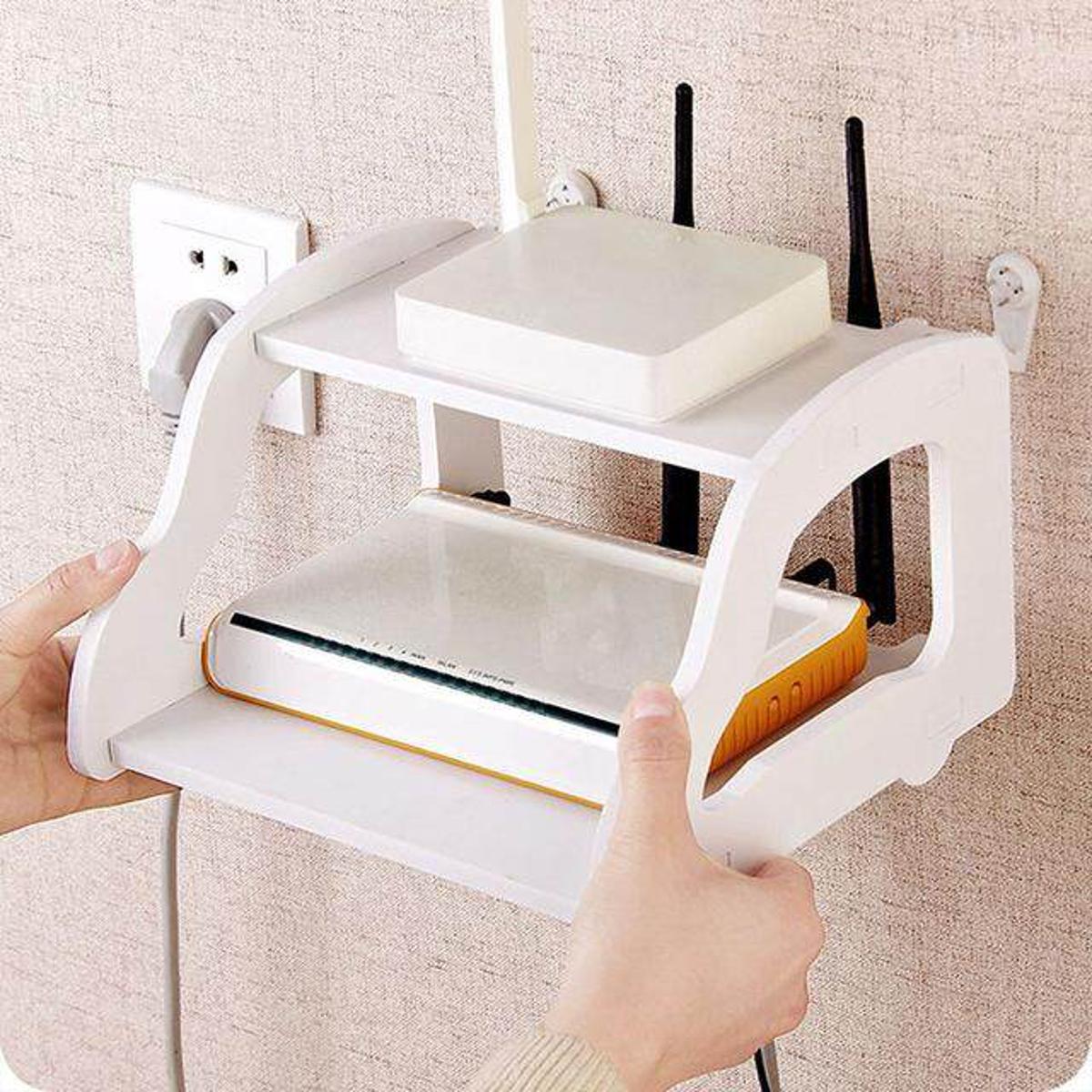 Wifi Router Stand Shelf Double Layer Wall Mounted Shelf- 1pc