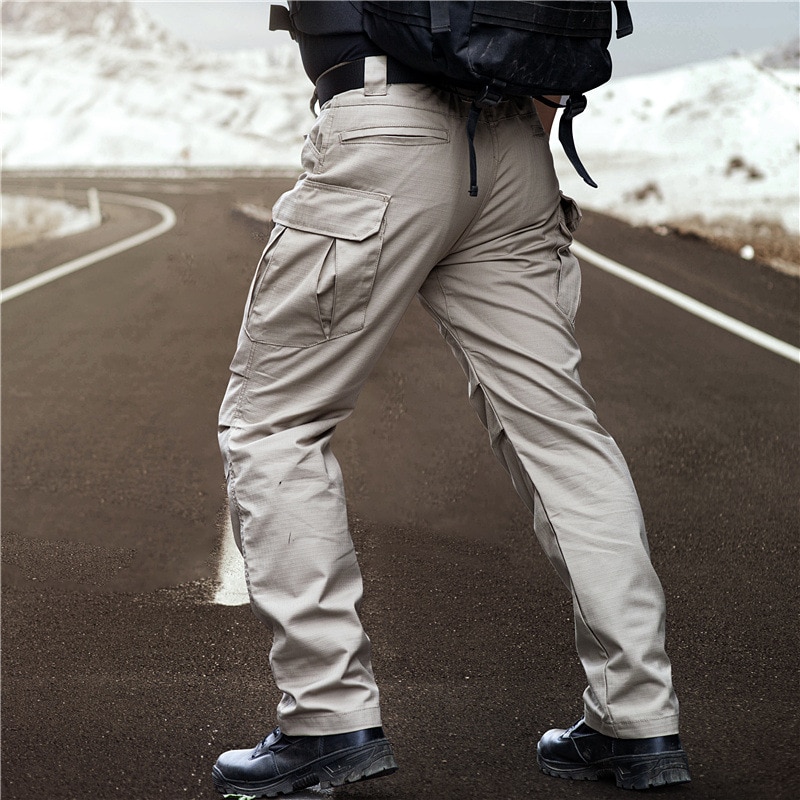 Archon Outdoor  Pants Men's New Winter Waterproof Multi-cket Cargo Pants    Work Trousers. 