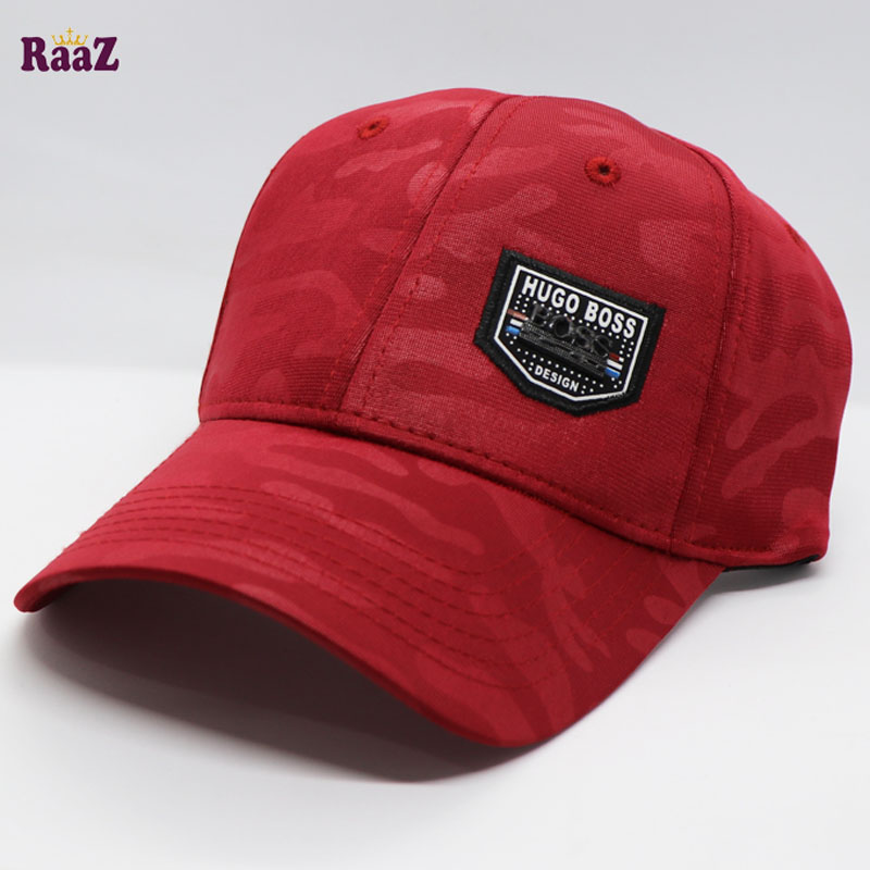 Red Boss Steel Logo Camo Print Curved 