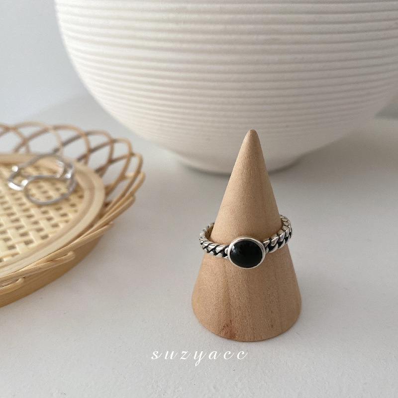 South Korea's Dongdaemun Cross Cold Wind Open Ring Women's Ins Tide Glaze Fashion Twist Men's Simple Index Finger Ring