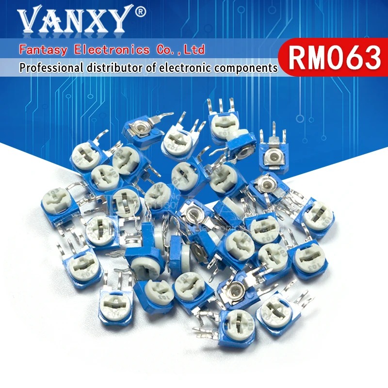 50pcs RM063 RM-063 100 200 500 1K 2K 5K 10K 20K 50K 100K 200K 500K 1M ohm Trimpot Trimmer Potentiometer variable resistor