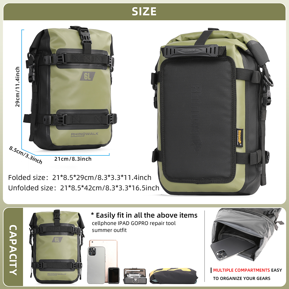 ENJOHOS Crash Bar Bag Motorcycle Bumper Bag Iceland