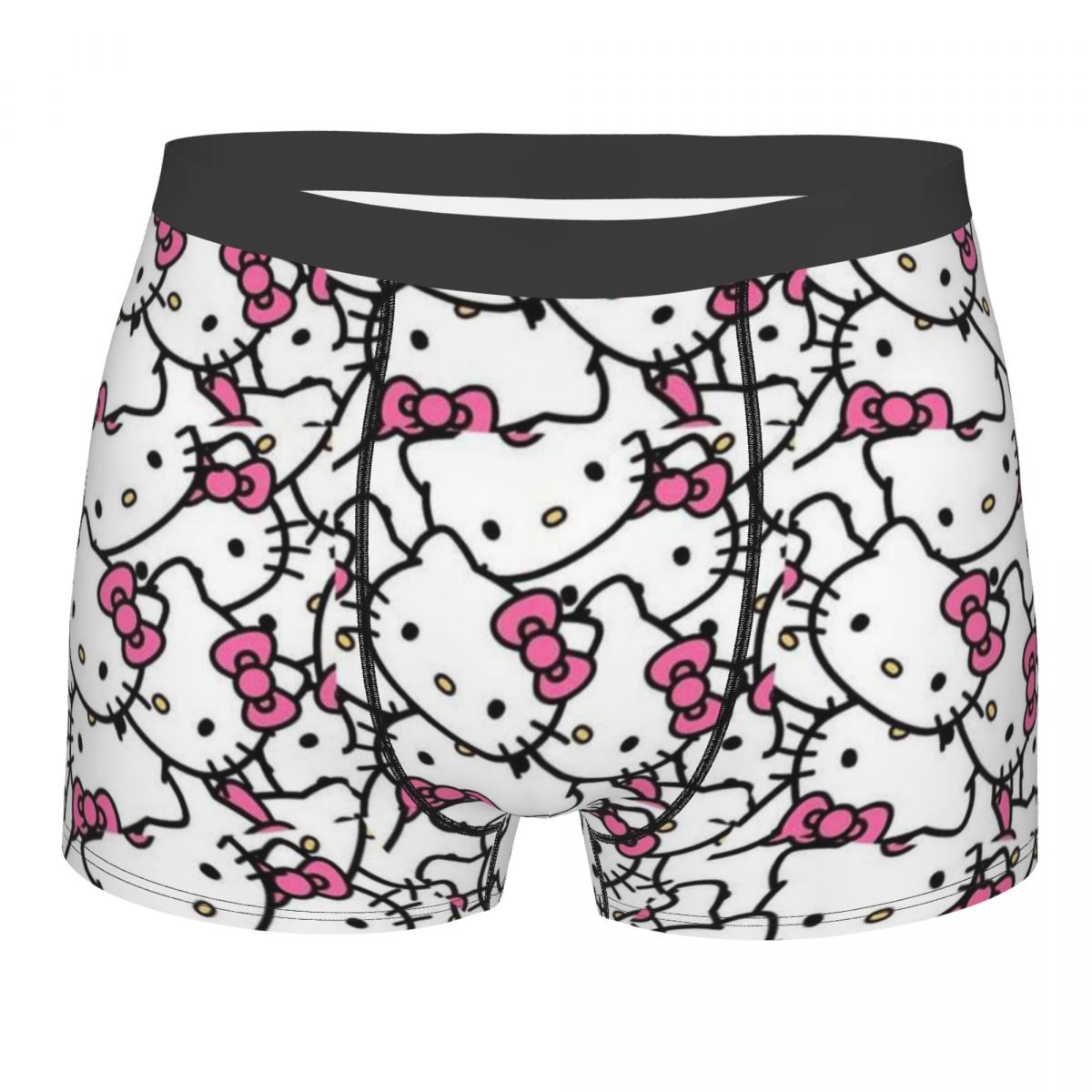 Hello Kitty Boxer Shorts For Men 3D Print Cartoon Underwear Panties Briefs Stretch Underpants