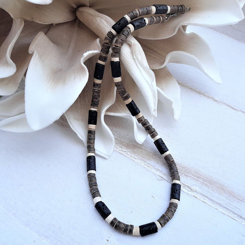 Men's African necklace, Men african Beaded jewelry, Surfer necklace Gifts for men, Wooden Beach Necklace. 