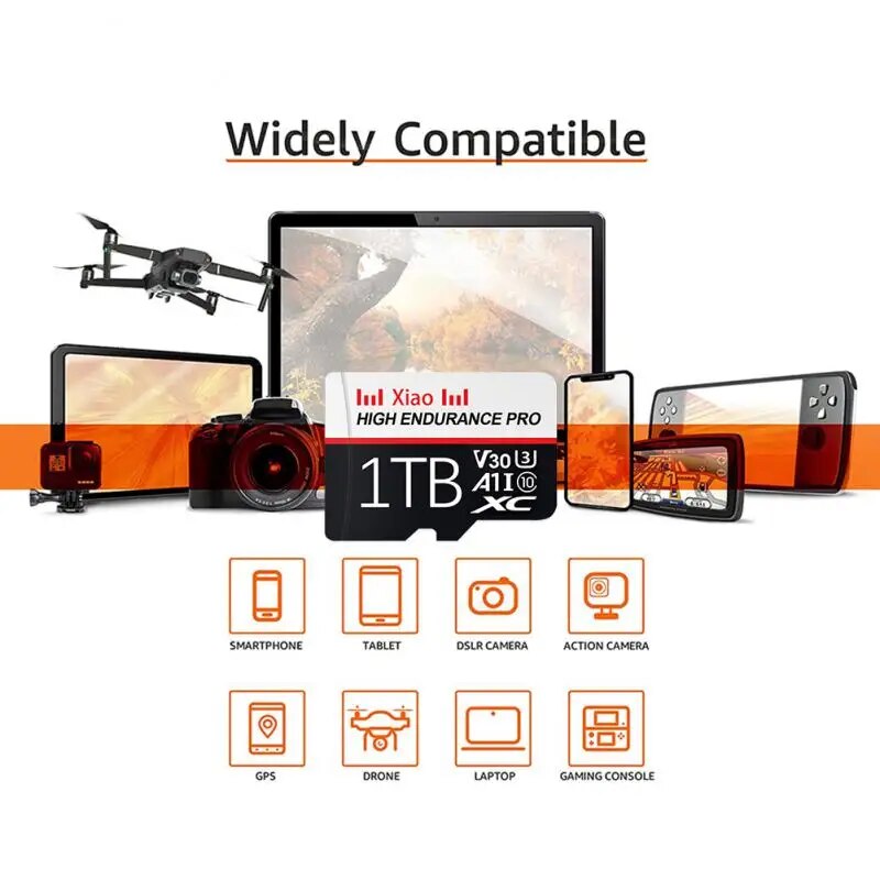 For Xiaomi Micro TF/SD Card 1TB Class 10 High Speed A1 Memory Card 128GB Flash TF Card V30 512GB SD Card For Phone Computer PC. 