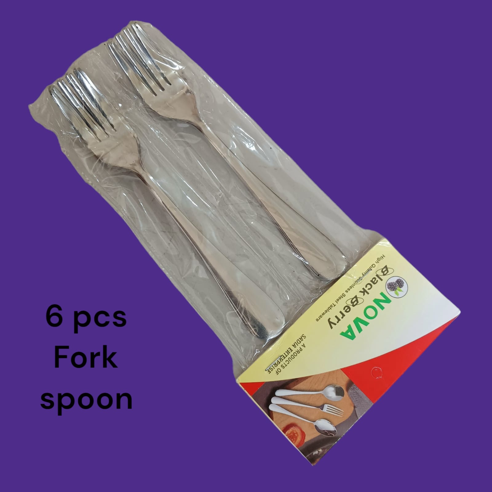 Nova Fork Spoon Set of 6, Stainless Steel, Shiny Silver Mirror Polished, Sturdy, Dishwasher Safe(estore). 