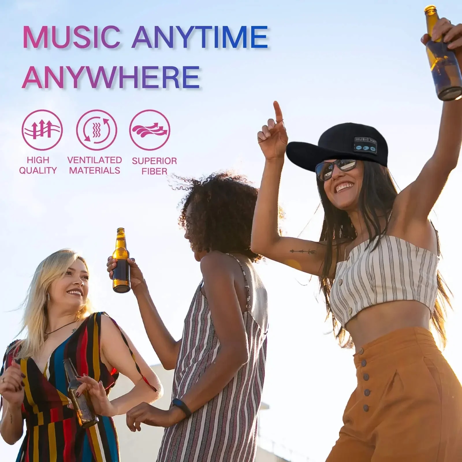 Wireless Bluetooth 5.0 Speaker Hat/Cap with (Inbuilt Microphone) Wireless Smart Speaker Hat/Cap for Outdoor/Indoor Sports. 