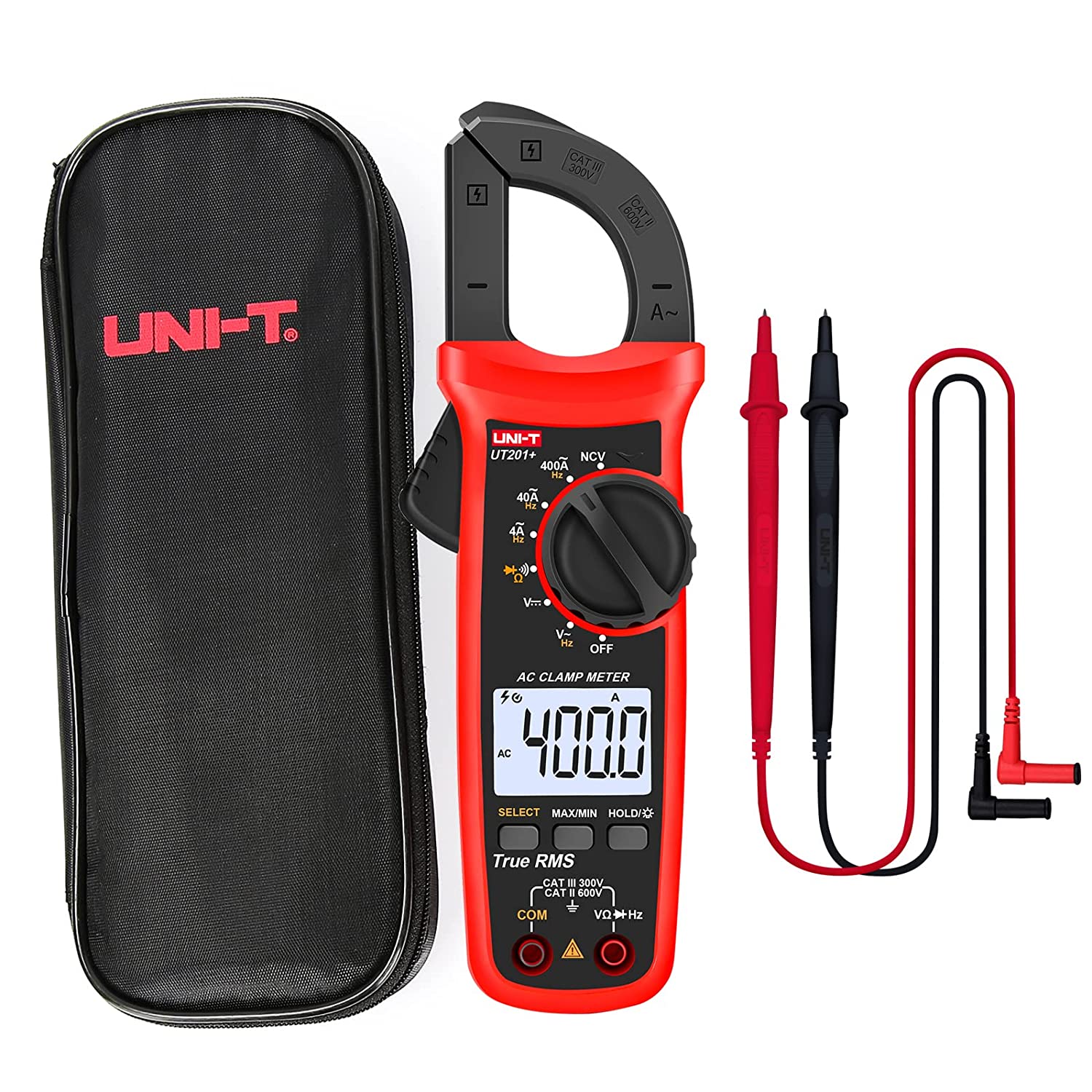 UNI-T UT201+ Digital Clamp Meter 400A True RMS Clamp Meter AC Current Voltage Meter NCV Diode Resistance Clamp Tester UT201+ - Kings Trading. 