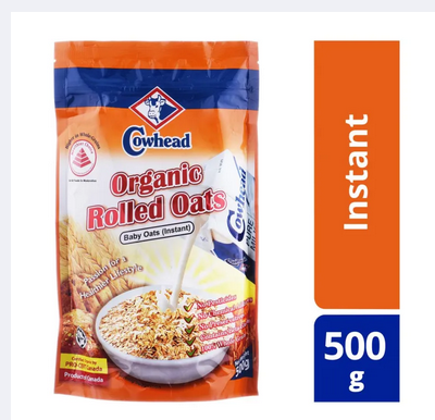Cowhead Organic Baby Rolled Instant Oats - 500 gm