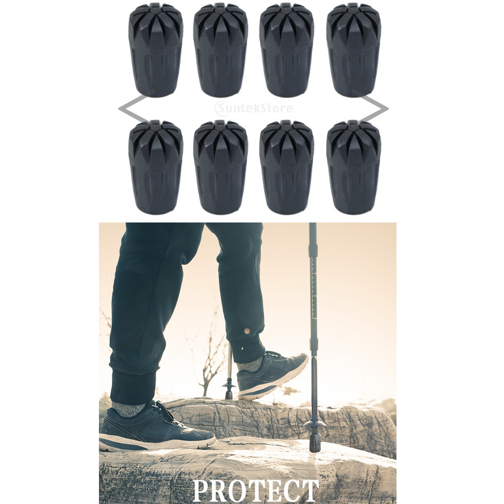8 Pieces Trekking Hiking Stick Tips Antislip Walking Pole Cap Cover Replacement Protector Cover End Protector Cover Access. 