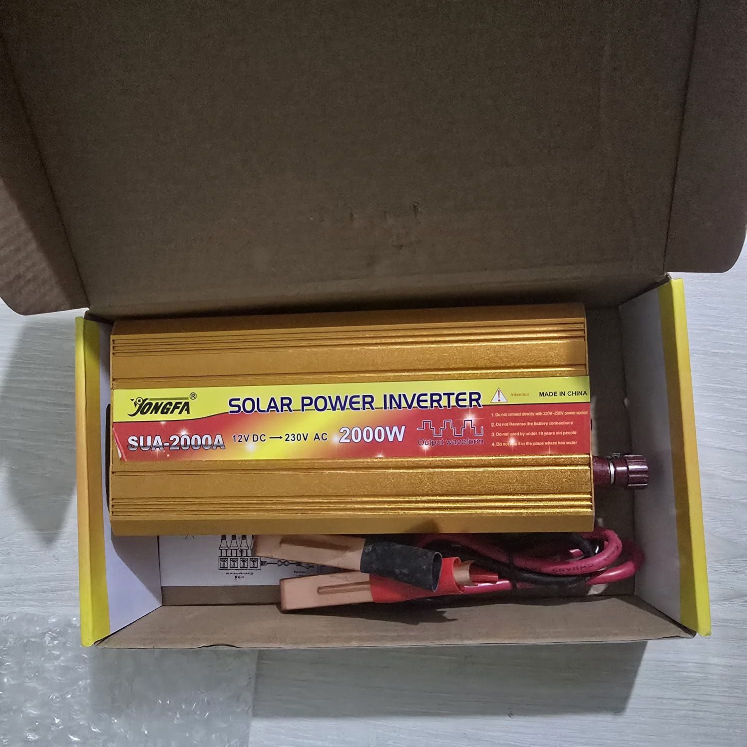 Jongfa 2000W Inverter – DC 12V to AC 230V – Solar Power Inverter ( Only Interver). 