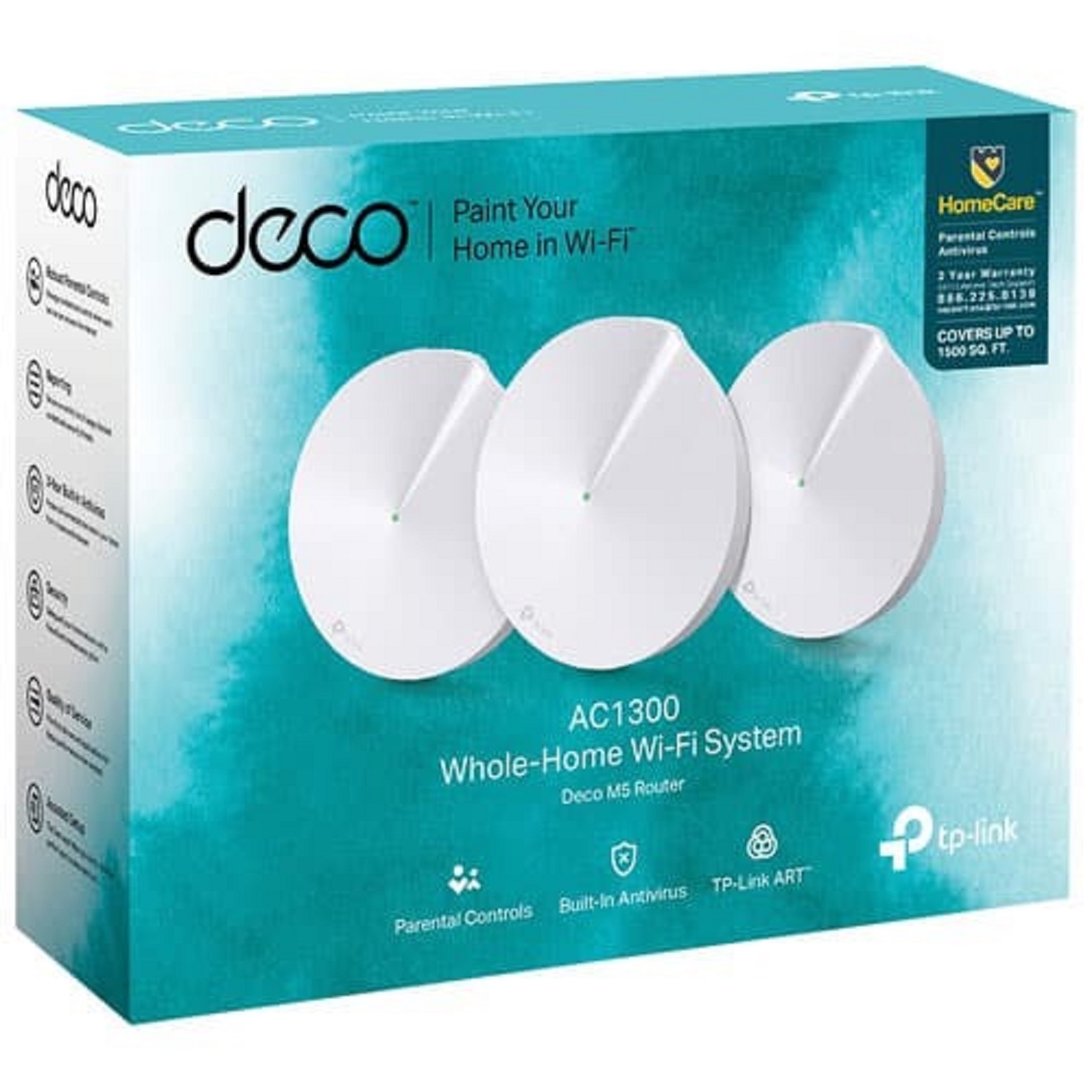 Router TP- Link Deco M5 Whole Home Mesh Wi-Fi System - 3 Pack (Warranty: 02 Years, Service Waranty: 05 Years)