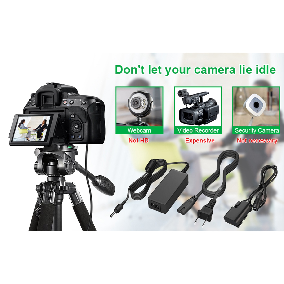 AC-PW20 NP-FW50 Dummy Battery AC Power Supply Adapter DC Coupler Kit for Sony Alpha A5100 A6500 A6400 A6000 A55 A7. 