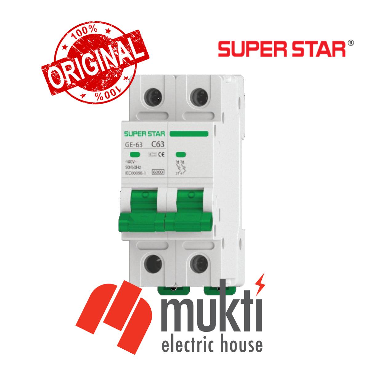 SUPER STAR MCB DP 40A 3kA Miniature Circuit Breaker Double Pole 2P SSG SUPERTAR