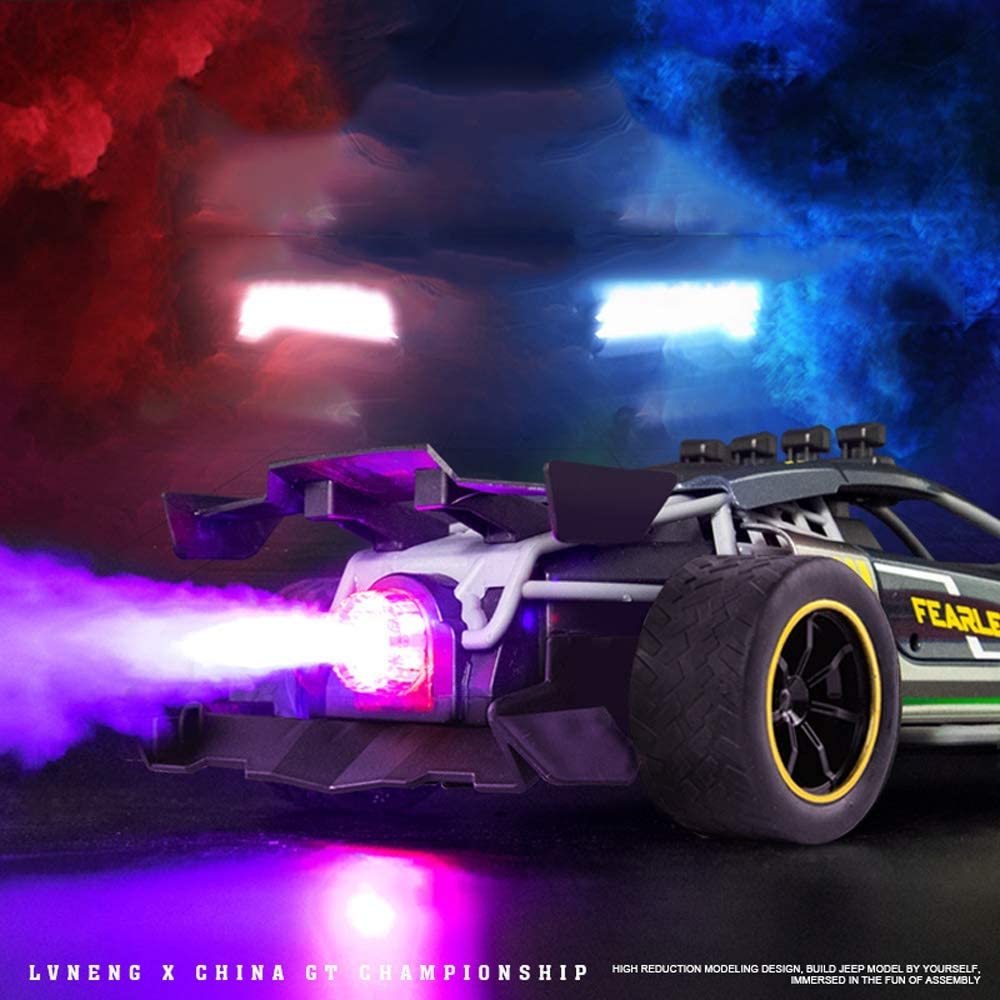 1:16 Spray Runner RC Car Rechargeable High Speed 2.4 GHz Multi-Directional Movement Simulation Drift Smoke Remote Control Car Kids Toys. 