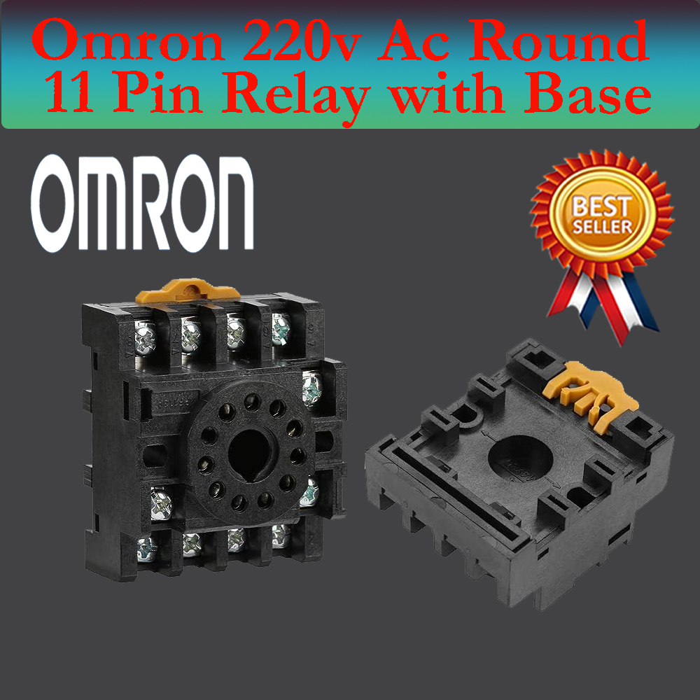 Omron AC 220V/240V 10A Coil Round 11 Pin MK3P-I Power Electromagnetic Relay With Base. 