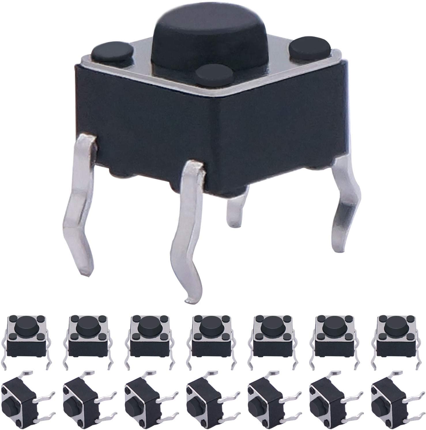 20pcs Tactile Switch Caps - 3mm Hole For 6x6mm Micro Switches Clear